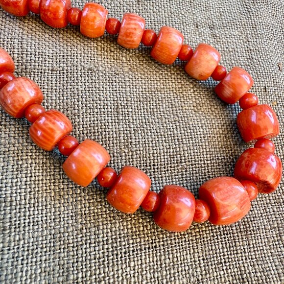 Red Coral Bead Necklace Jay King Mine Finds - Picture 5 of 8